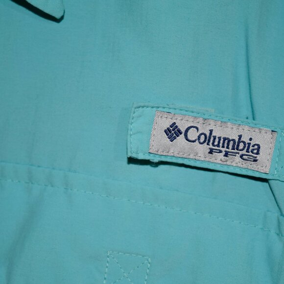 Columbia PFG Bahama II Long Sleeve Fishing Shirt | Men's XS | Vented | Teal - Picture 2 of 5